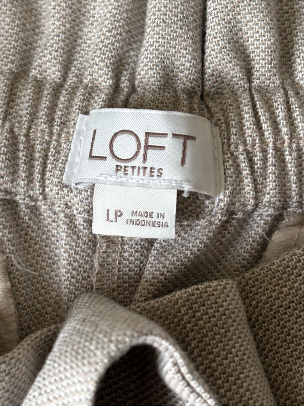LOFT Paperbag Tie-Waist Pants Tan Size LP Petite - Picture 3 of 4